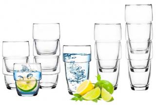 Szklanki wysokie 250 ml 6 szt + Szklanki niskie 200 ml 6 szt