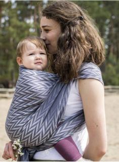 Chusta do noszenia dzieci HERRINGBONE GREY - 100% Bawełna, splot żakardowy XXL (5,8 metra)