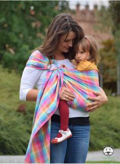 Chusta do noszenia dzieci MAGIC SUMMER RING (krata) - 100% Bawełna, chusta kółkowa, rozmiar: 2,1 m, splot skośno-krzyżowy