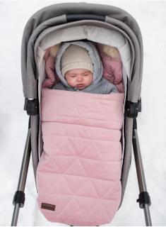 Śpiworek niemowlęcy Dream Catcher Triangles Pink 6in1 z otworami na pasy 80x45 cm