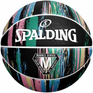 Piłka do koszykówki Spalding Marble czarno-pastelowa 84405Z - rozmiar piłek - 7