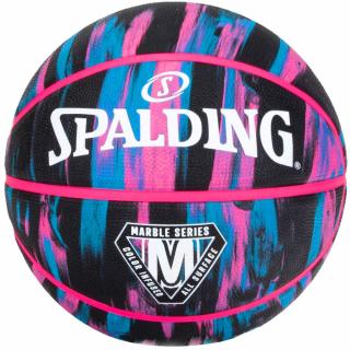 Piłka do koszykówki Spalding Marble czarno-różowa 84400Z - rozmiar piłek - 7