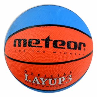 Piłka koszykowa Meteor Layup 3 niebiesko-pomarańczowa 07067