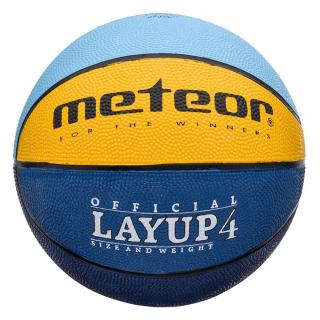 Piłka koszykowa Meteor LayUp 4 błękitno-żółto-niebieska 07079