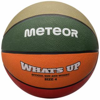 Piłka koszykowa Meteor What's Up zielono-pomarańczowa 16794 rozmiar 4 - rozmiar piłek - 4
