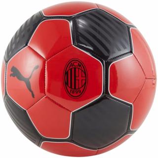 Piłka nożna Puma AC Milan ESS czerwono-czarna 84445 01 - rozmiar piłek - 5