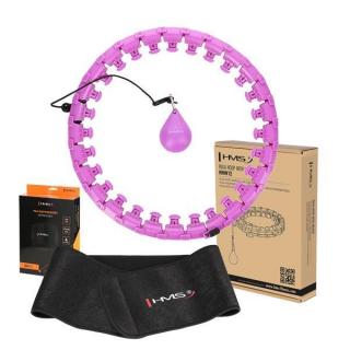 ZESTAW HULA HOP PLUS SIZE HHW12 VIOLET Z WYPUSTKAMI I OBCIĄŻNIKIEM HMS + PAS BR163 BLACK