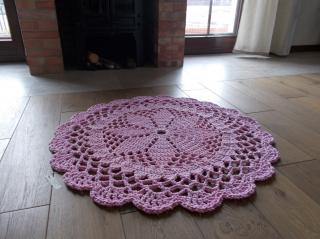 Dywan różowy 100 cm, bawełna 100 procent