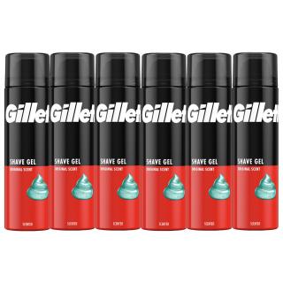 6x Gillette Original Scent Żel Do Golenia 200ml