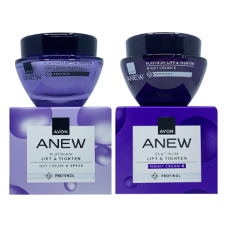 Avon Anew Platinum Lift  Tihgten Zestaw Liftingujący Kremów Na Dzień i Noc z Protinolem SPF 20 2x50ml
