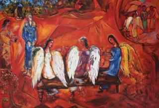 Abraham i trzy anioły - Marc Chagall