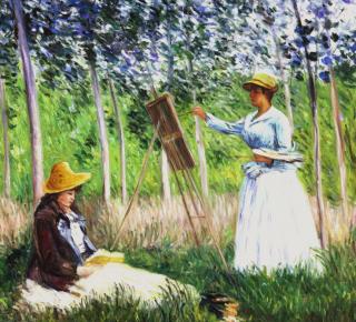 Blanka Hoschede przy sztaludze - Claude Monet