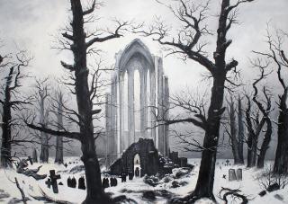 Cmentarz w śniegu - Caspar David Friedrich