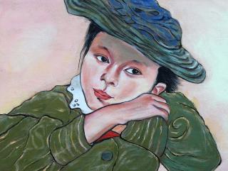 Dziewczynka w niebieskim kapeluszu - Stanisław Wyspiański
