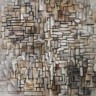Kompozycja szaro brązowa - Piet Mondrian