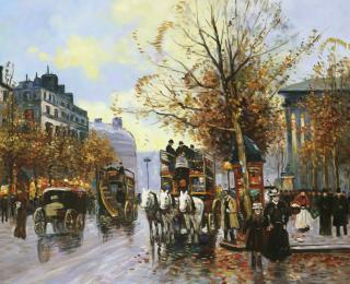 Omnibus na Placu Madeleine - Edouard Cortes