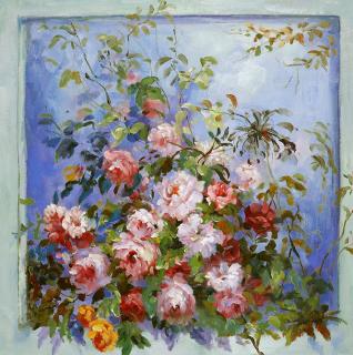 Róże w oknie - Piere Auguste Renoir