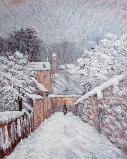 Śnieg w Louveciennes - Alfred Sisley