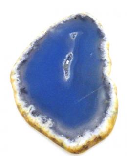 Agat niebieski z druzą - na wisior - plaster 85x48x5mm Rysa