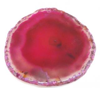 Agat różowy - na wisior - plaster 65x67mm