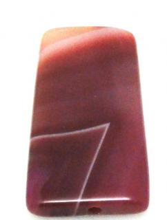 Agat różowy - na zawieszkę - prostokąt 41x20x5mm