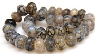 Agat szary - oponka 14x8mm