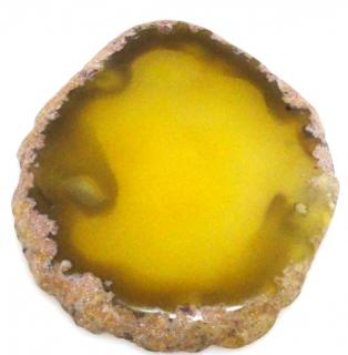 Agat żółty na wisior - plaster 70x54x5mm - dwa otwory