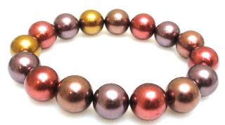 Bransoleta - kolorowa perła muszlowa kule 12mm - 19cm