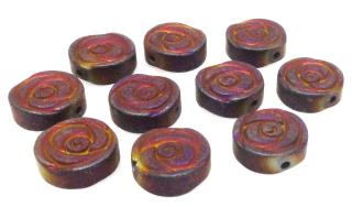 Hematyt matowy fioletowy - różyczka 10mm
