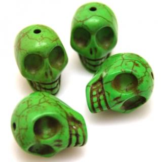 Howlit zielony - czaszka 18x16mm