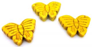 Howlit żółty - motyl 25x20mm