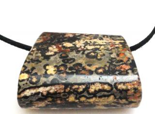 Jaspis leopard - na wisior - trapez 44x32x19mm