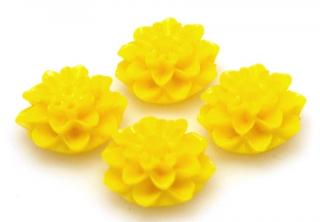 Kaboszon - kwiatek żółty 14mm