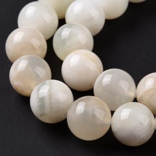 Kamień księżycowy naturalny - biały - kula 10mm
