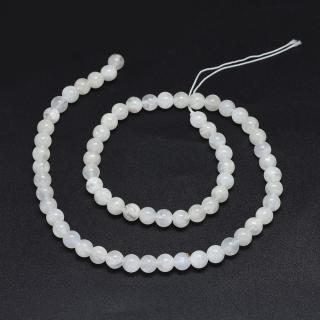 Kamień księżycowy naturalny tęczowy- biały - kula 8mm