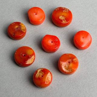 Koral naturalny pomarańczowy - talarki 13x6mm