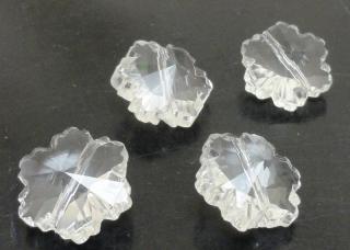 Kryształ szklany fasetowany - kwiatek 14x14mm crystal