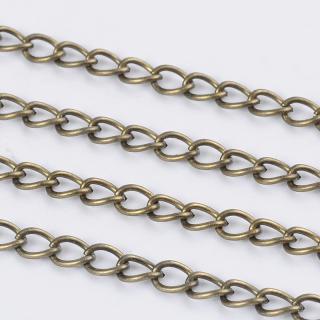 Łańcuszek twist ogniwka 5x3,5mm - 1 metr - antyczny brąz