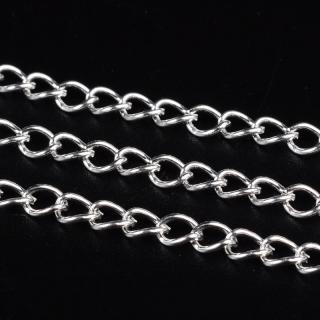 Łańcuszek twist ogniwka 5x3,5mm - 1 metr - posrebrzane