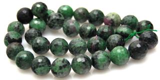 Zoisyt rubinowy fasetowany naturalny - kula 12mm