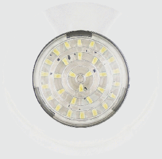 Okrągła lampa wewnętrzna 24 LED, wodoszczelna, chromowana, 12V