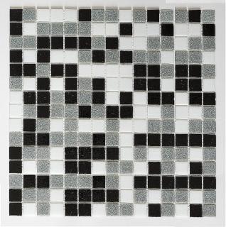 Mozaika Szklana czarna+szara+biała mix AM129