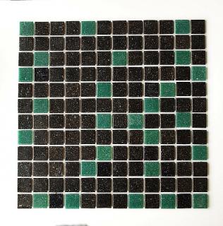 Mozaika szklana czarna+zielona DM413
