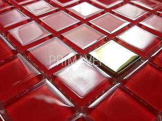 Mozaika Szklana  Czerwona+ Złota A 124