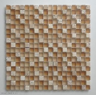 Mozaika Szklana +kamienna beżowa  ONIX mix A27