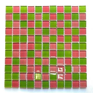 Mozaika Szklana Różowa+Zielona mix KM102