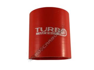 Łącznik silikonowy 25 mm z oplotem czerwony TurboWorks