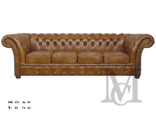 Sofa Chesterfield Windchester 4-osobowa - 100% skóra naturalna