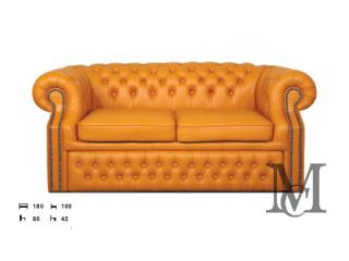 Sofa Windsor Chesterfield 2-osobowa - 100% skóra naturalna