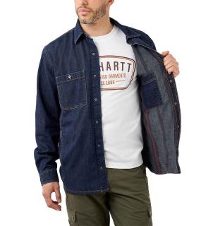 Ocieplana Koszula Carhartt Relaxed Fit Denim Fleece Lined Shirt Jac